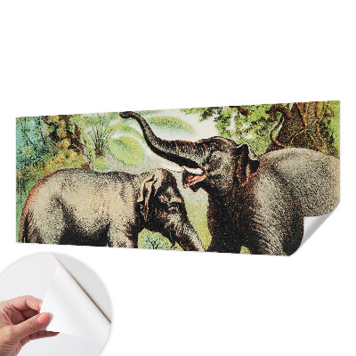 91D-Fototapete fürs Wohnzimmer Elefantenfamilie