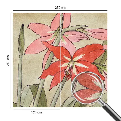 Moderne Fototapete nach Maß mit Motiv aus Taglilienblüten