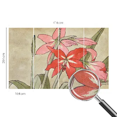 Moderne Fototapete nach Maß mit Motiv aus Taglilienblüten