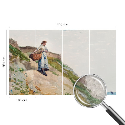 Selbstklebende Fototapete fürs Wohnzimmer mit weiblicher Landschaft
