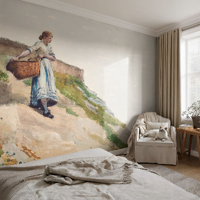 Selbstklebende Fototapete fürs Wohnzimmer mit weiblicher Landschaft