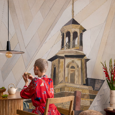 92D-Fototapete mit architektonischem Turmmotiv
