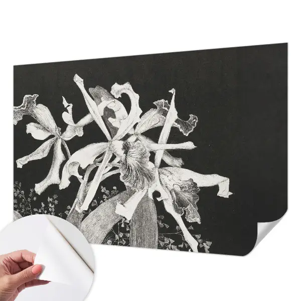Vintage Tapete mit einer Orchideenillustration