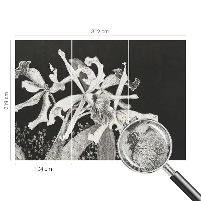 Vintage Tapete mit einer Orchideenillustration