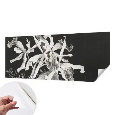 Vintage Tapete mit einer Orchideenillustration
