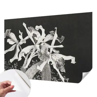 Vintage Tapete mit einer Orchideenillustration