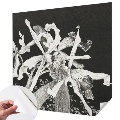 Vintage Tapete mit einer Orchideenillustration