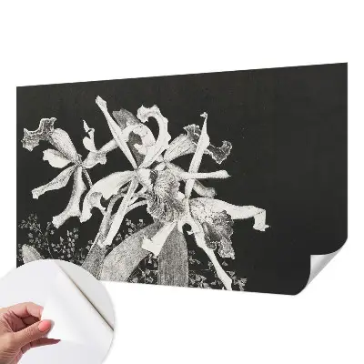 Vintage Tapete mit einer Orchideenillustration