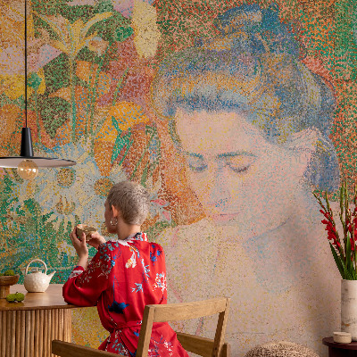 Selbstklebende Fototapete für die Wand Blumenporträt