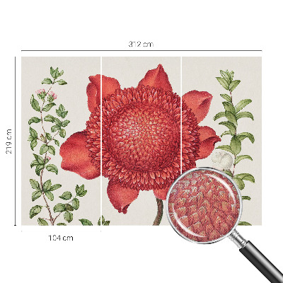 97D-Fototapete fürs Schlafzimmer Florale Eleganz