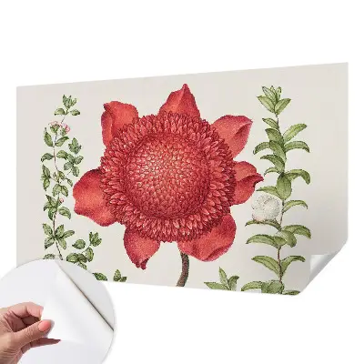 97D-Fototapete fürs Schlafzimmer mit floralem Motiv in eleganter Optik