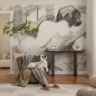Selbstklebende Fototapete fürs Wohnzimmer mit Motiv einer täuschend echten Figur