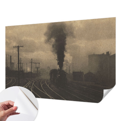 93D-Fototapete fürs Wohnzimmer mit Motiv einer Industrielandschaft