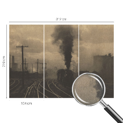 93D-Fototapete fürs Wohnzimmer mit Motiv einer Industrielandschaft