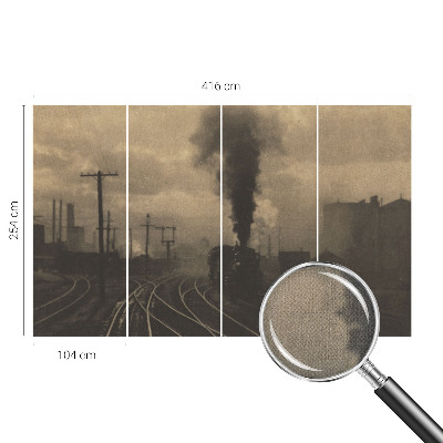 93D-Fototapete fürs Wohnzimmer mit Motiv einer Industrielandschaft
