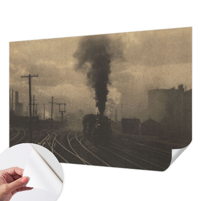 93D-Fototapete fürs Wohnzimmer mit Motiv einer Industrielandschaft