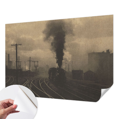 93D-Fototapete fürs Wohnzimmer mit Motiv einer Industrielandschaft