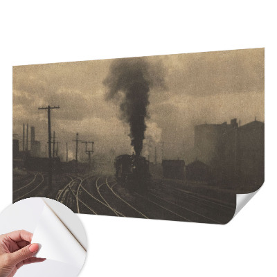 93D-Fototapete fürs Wohnzimmer mit Motiv einer Industrielandschaft