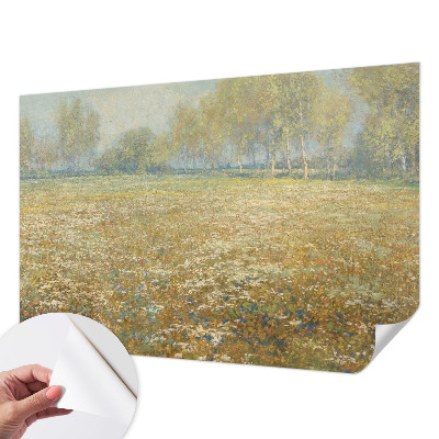 Fototapete in 3D-Optik mit Motiv eines blühenden Feldes