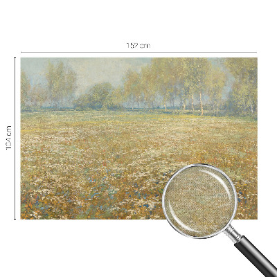 Fototapete in 3D-Optik mit Motiv eines blühenden Feldes