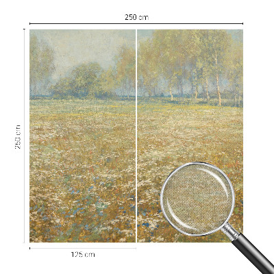 Fototapete in 3D-Optik mit Motiv eines blühenden Feldes