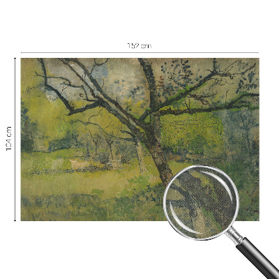 93D-Fototapete fürs Schlafzimmer mit einer grünen Landschaft