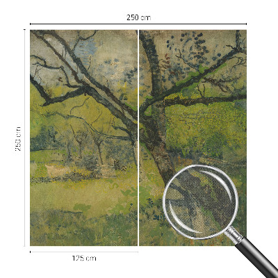 93D-Fototapete fürs Schlafzimmer mit einer grünen Landschaft