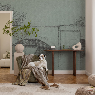 Moderne Fototapete nach Maß Bogenbrücke