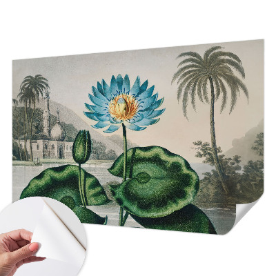 Vintage Tapete mit exotischer Landschaft
