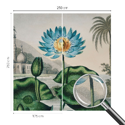 Vintage Tapete mit exotischer Landschaft
