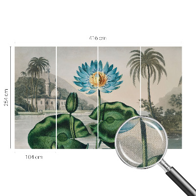 Vintage Tapete mit exotischer Landschaft