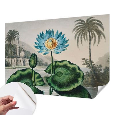Vintage Tapete mit exotischer Landschaft