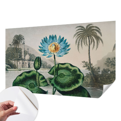 Vintage Tapete mit exotischer Landschaft