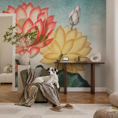 Selbstklebende Fototapete mit Motiv aus Lotusblumen