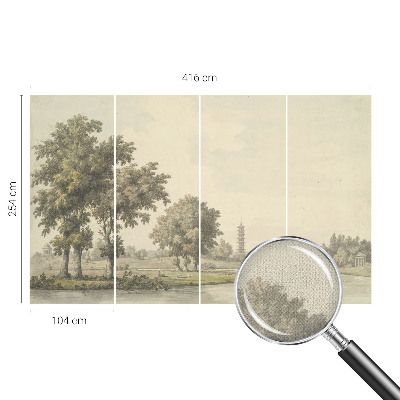 Moderne Fototapete nach Maß mit einem Motiv eines ruhigen Parks