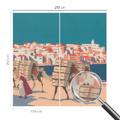 94D-Fototapete fürs Wohnzimmer Kamelkarawane