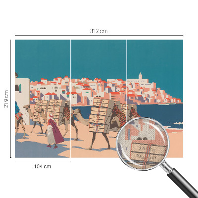 94D-Fototapete fürs Wohnzimmer Kamelkarawane