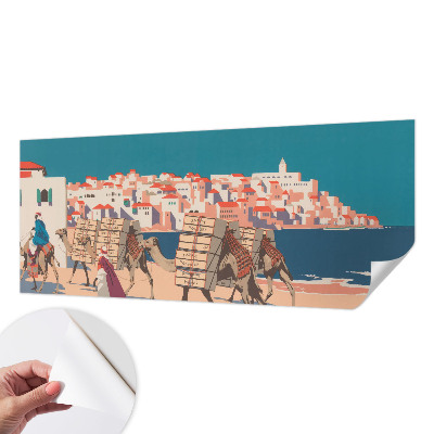 94D-Fototapete fürs Wohnzimmer Kamelkarawane