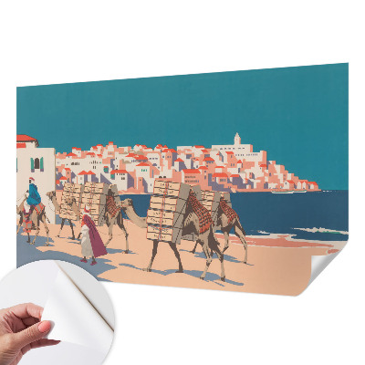 94D-Fototapete fürs Wohnzimmer Kamelkarawane