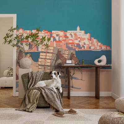 94D-Fototapete fürs Wohnzimmer mit Motiv einer Kamelkarawane