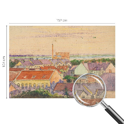 94D-Fototapete fürs Schlafzimmer Stadtdächer