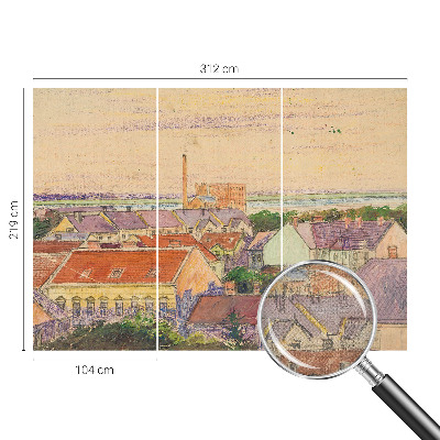 94D-Fototapete fürs Schlafzimmer Stadtdächer