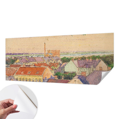 94D-Fototapete fürs Schlafzimmer mit Motiv von Stadtdächern