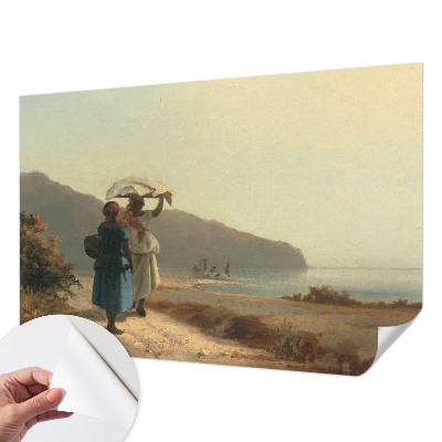 Vintage Tapete mit Motiv 'Ein Spaziergang am Meer'