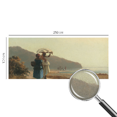 Vintage Tapete mit Motiv 'Ein Spaziergang am Meer'