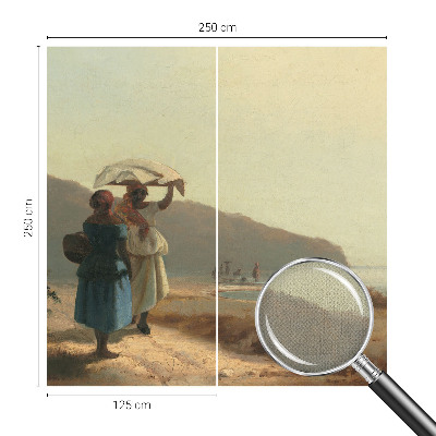 Vintage Tapete mit Motiv 'Ein Spaziergang am Meer'