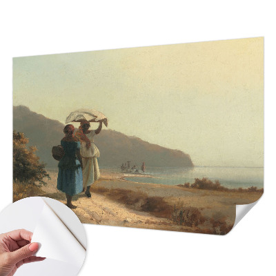 Vintage Tapete mit Motiv 'Ein Spaziergang am Meer'