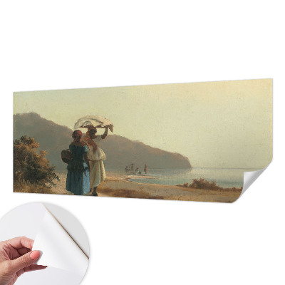 Vintage Tapete mit Motiv 'Ein Spaziergang am Meer'