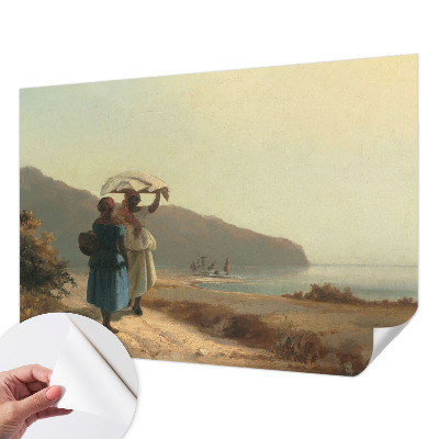 Vintage Tapete mit Motiv 'Ein Spaziergang am Meer'