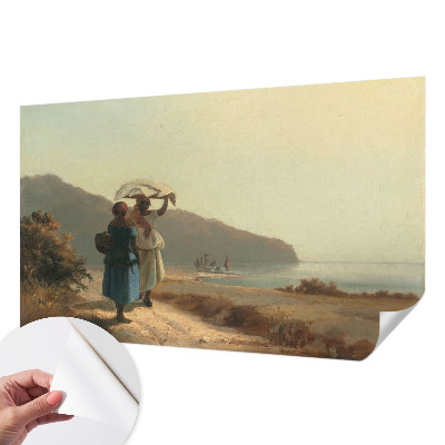 Vintage Tapete mit Motiv 'Ein Spaziergang am Meer'